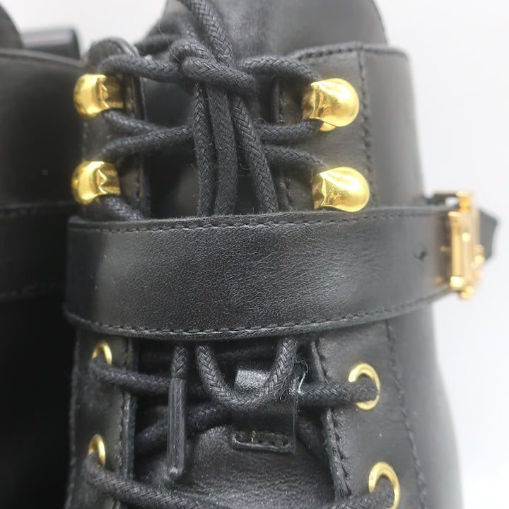 LAUREN Ralph Lauren Elridge Combat Boots Black Leather Size 8