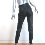 Saint Laurent Stretch Leather Zipper Leggings Black Size 42