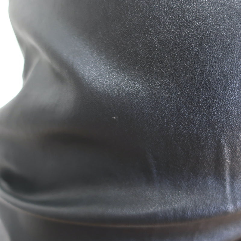 Saint Laurent Stretch Leather Zipper Leggings Black Size 42