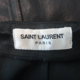 Saint Laurent Stretch Leather Zipper Leggings Black Size 42