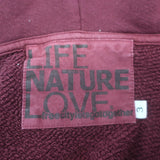 FREECITY Superfluff Lux Zip-Up Hoodie Sweatshirt Deep Love Red Size 3
