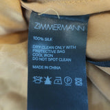 Zimmermann Plunge Wrap Romper Gold Silk Satin Size 1 Long Sleeve Playsuit