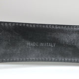 Ralph Lauren Crystal-Embellished Horseshoe Buckle Belt Black Leather Size Medium