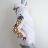 FREECITY Life Nature Love Palm Trees Hoodie Sweatshirt Light Pink Size 2