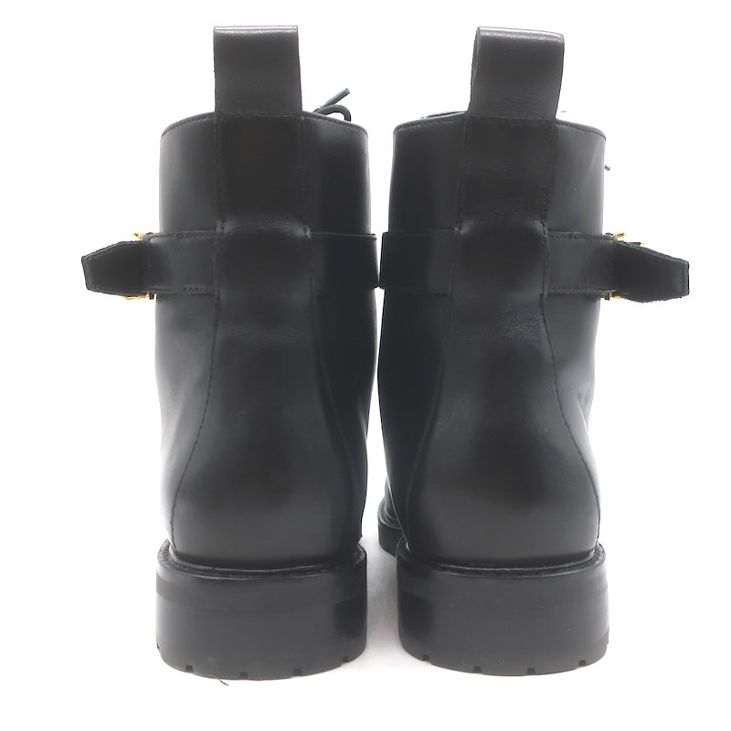 LAUREN Ralph Lauren Elridge Combat Boots Black Leather Size 8