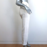 Brunello Cucinelli Relaxed Low Slung Jeans Ecru Distressed Denim Size US 6