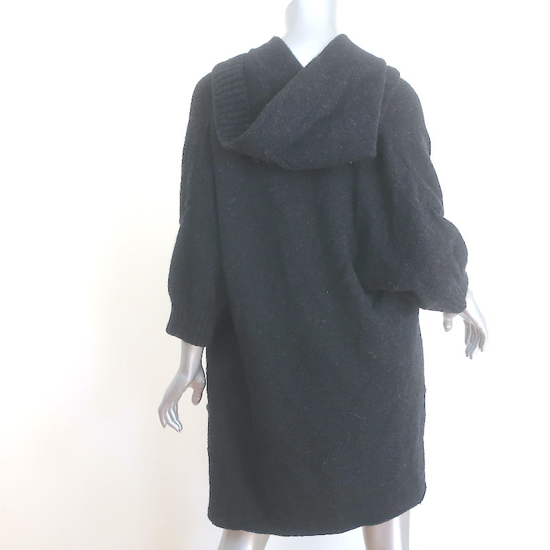 Vince Hooded Cardigan Black Cashmere-Blend Size Small Open Front Sweater