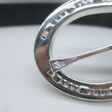 Ralph Lauren Crystal-Embellished Horseshoe Buckle Belt Black Leather Size Medium