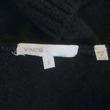 Vince Hooded Cardigan Black Cashmere-Blend Size Small Open Front Sweater