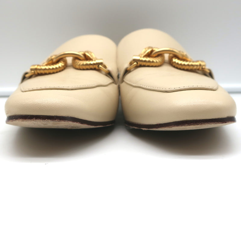 Tory Burch Jessa Horse Head Loafers Ivory Leather Size 10