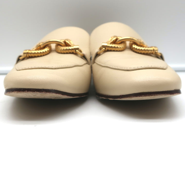 Tory Burch Jessa Horse Head Loafers Ivory Leather Size 10