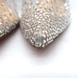 Christian Louboutin Degrastrass Pumps Silver Leather & PVC Size 41 US 8.5