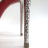 Christian Louboutin Degrastrass Pumps Silver Leather & PVC Size 41 US 8.5