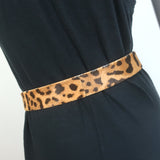 Roberto Cavalli Leopard Print Pony Hair Crystal Buckle Belt Sized 85 US 42