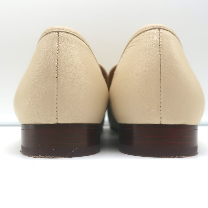 Tory Burch Jessa Horse Head Loafers Ivory Leather Size 10