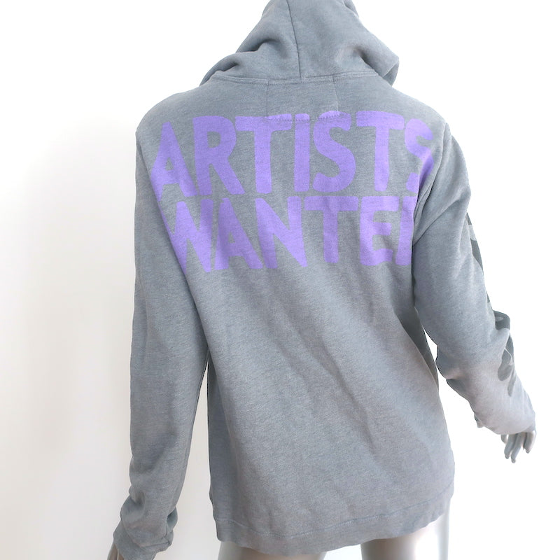 FREECITY Artists Wanted Zip-Up Hoodie Sweatshirt Gray Size 2
