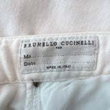 Brunello Cucinelli Relaxed Low Slung Jeans Ecru Distressed Denim Size US 6