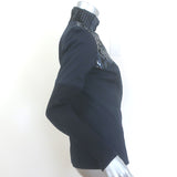 Christian Dior Sequined Button Down Shirt Midnight Navy/Black Size US 6 Long Sleeve Top