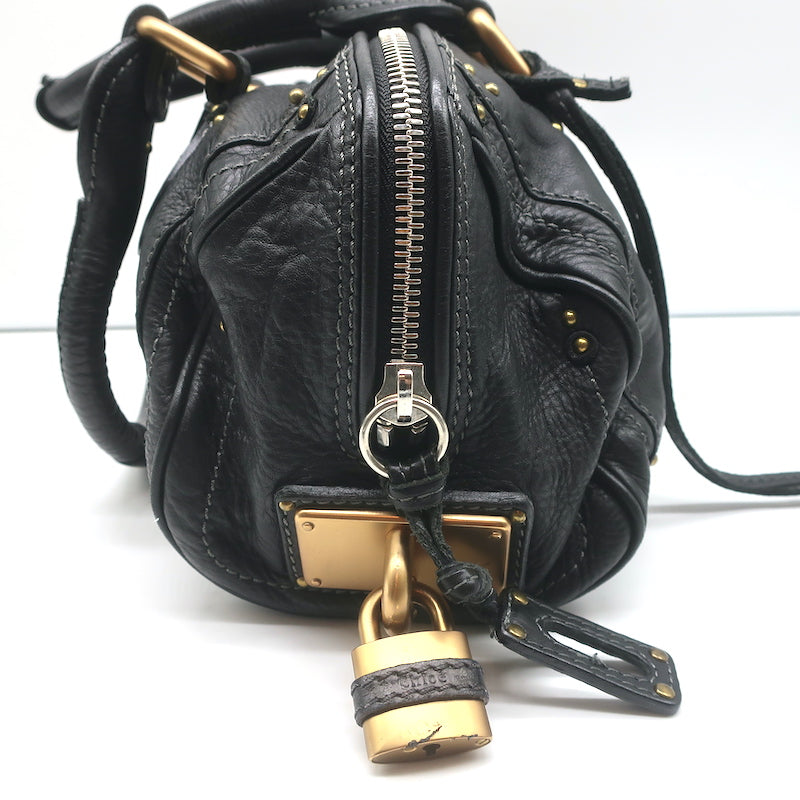 Chloe Paddington Shoulder Bag Black Leather