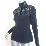 Christian Dior Sequined Button Down Shirt Midnight Navy/Black Size US 6 Long Sleeve Top