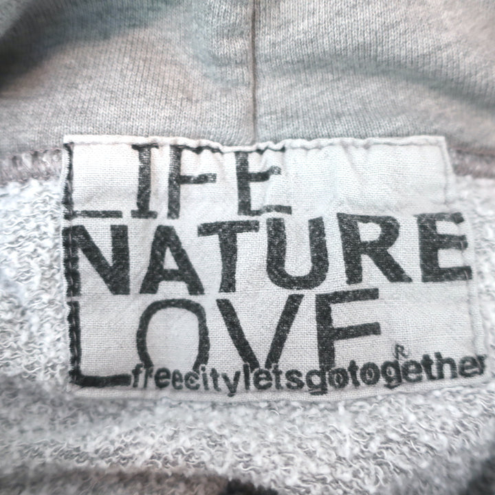 FREECITY Artists Wanted Zip-Up Hoodie Sweatshirt Gray Size 2