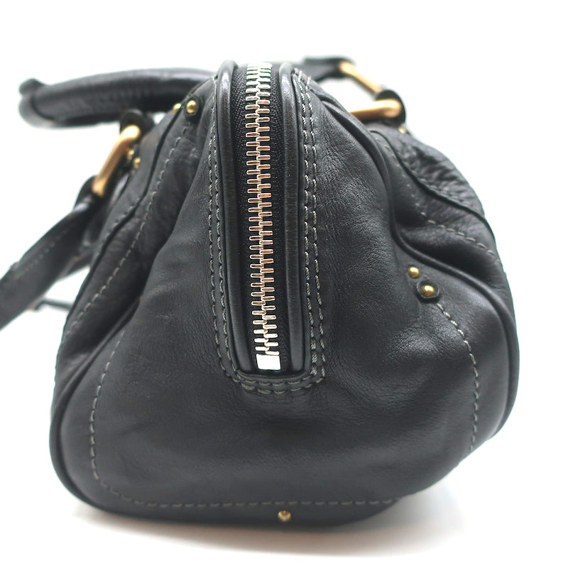 Chloe Paddington Shoulder Bag Black Leather