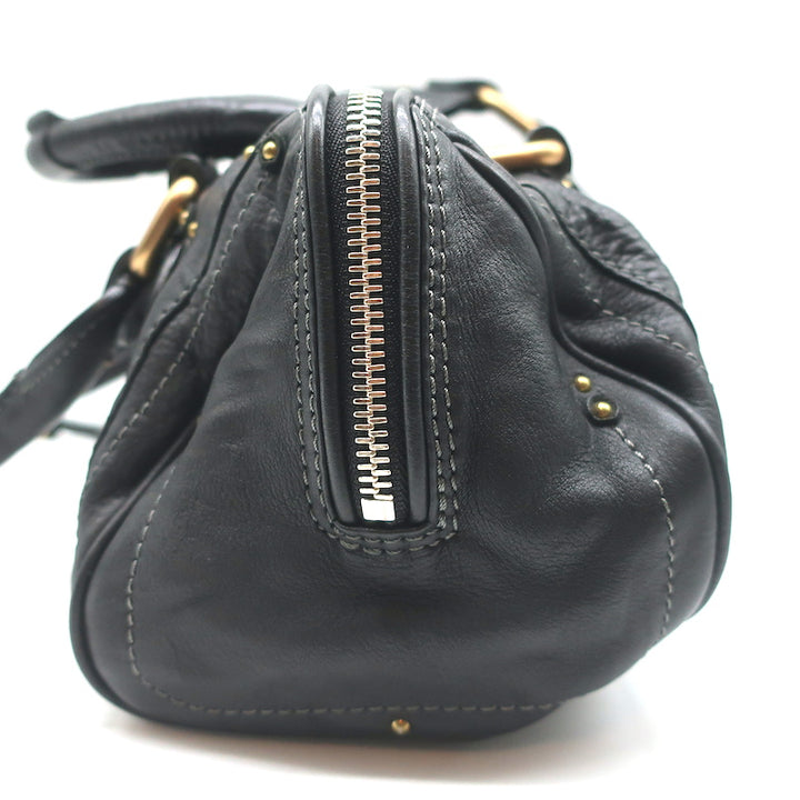 Chloe Paddington Shoulder Bag Black Leather