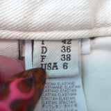 Brunello Cucinelli Relaxed Low Slung Jeans Ecru Distressed Denim Size US 6