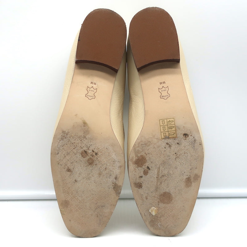 Tory Burch Jessa Horse Head Loafers Ivory Leather Size 10