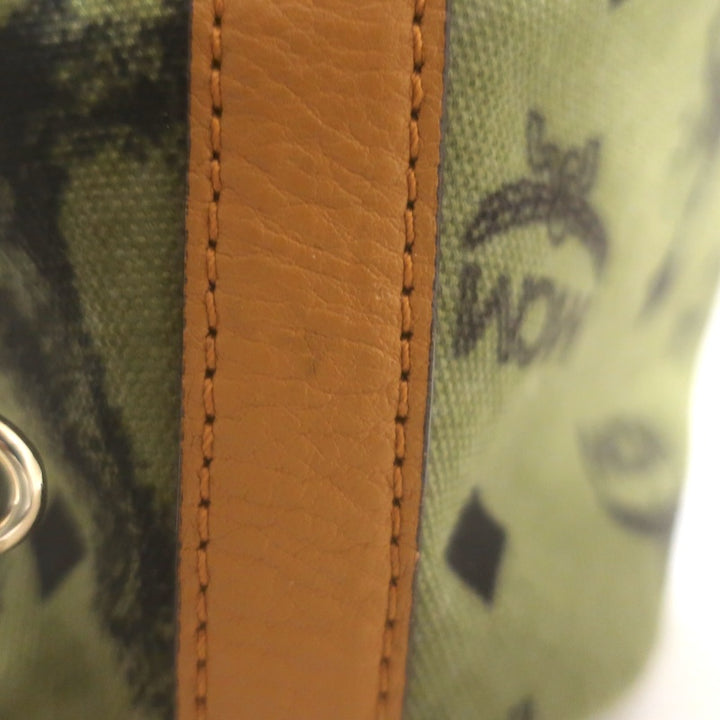 MCM x Patricia Field Liz Reversible Large Tote Olive/Brown Canvas Shoulder Bag