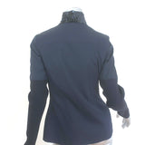 Christian Dior Sequined Button Down Shirt Midnight Navy/Black Size US 6 Long Sleeve Top