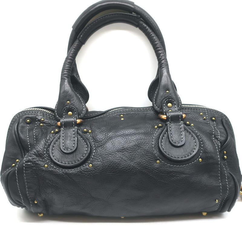 Chloe Paddington Shoulder Bag Black Leather