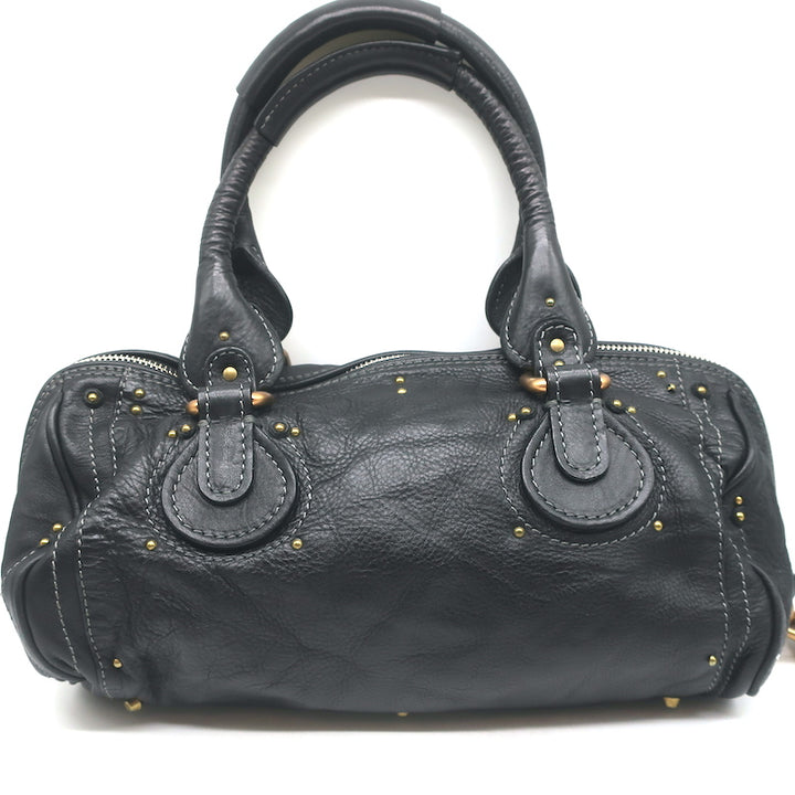Chloe Paddington Shoulder Bag Black Leather