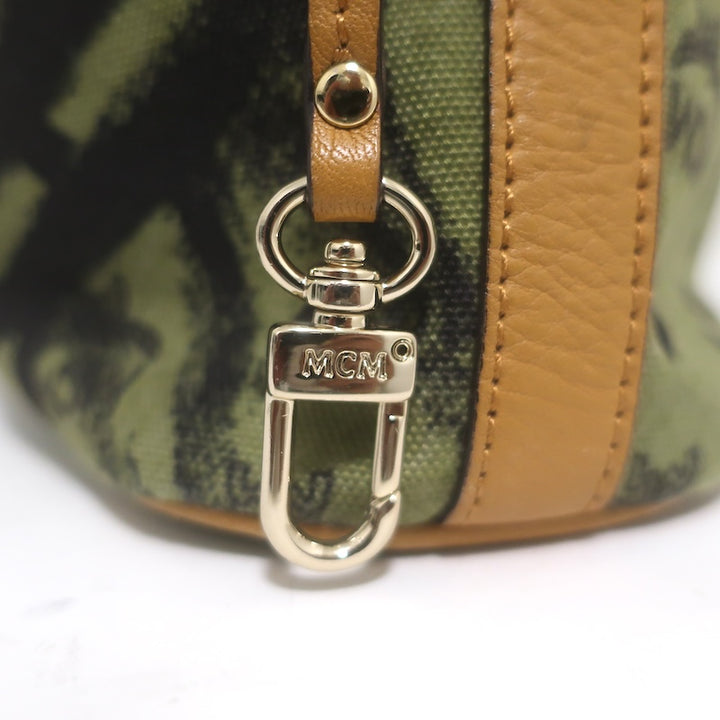 MCM x Patricia Field Liz Reversible Large Tote Olive/Brown Canvas Shoulder Bag