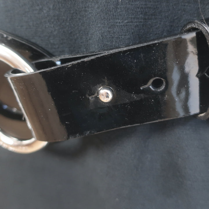 Ralph Lauren O-Ring Belt Black Patent Leather Size Small