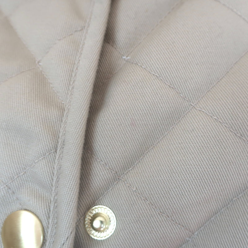Nili Lotan Adaline Quilted Barn Jacket Beige Cotton &amp; Brown Corduroy Size Small