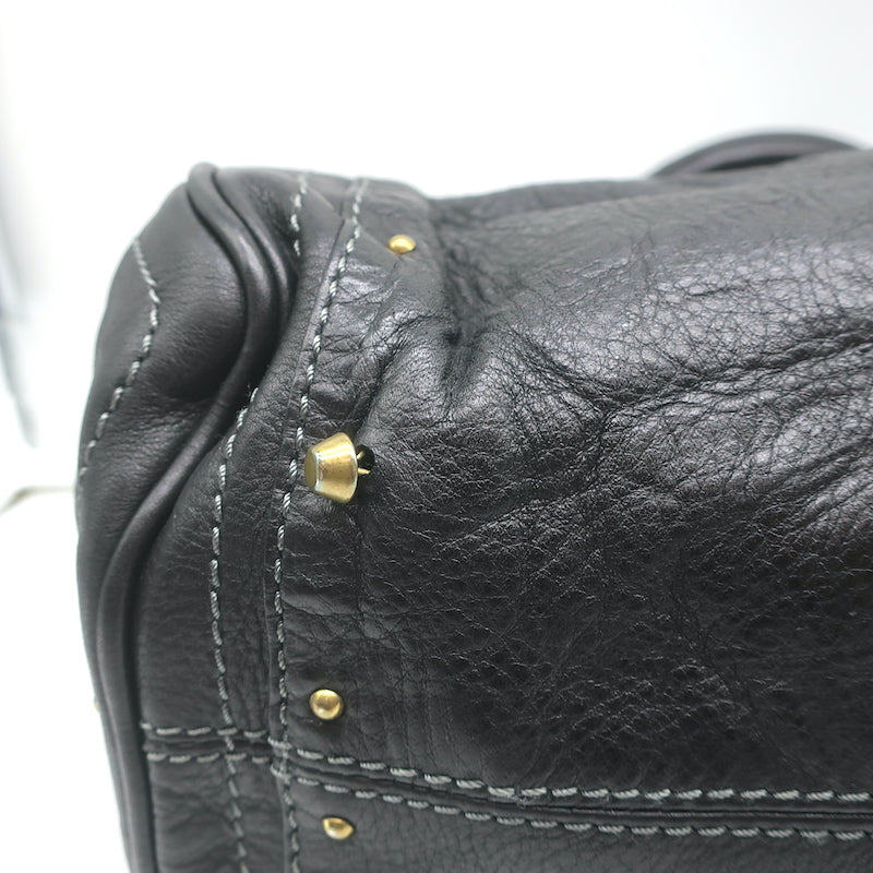 Chloe Paddington Shoulder Bag Black Leather