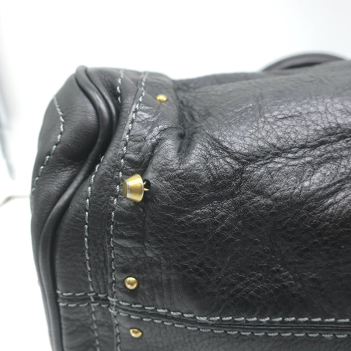 Chloe Paddington Shoulder Bag Black Leather