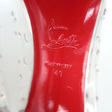 Christian Louboutin Degrastrass Pumps Silver Leather & PVC Size 41 US 8.5