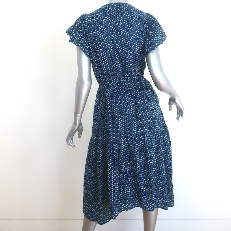 Trovata Birds of Paradis Kristi Midi Dress Navy Floral Print Size Small
