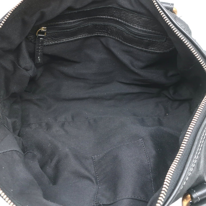 Chloe Paddington Shoulder Bag Black Leather
