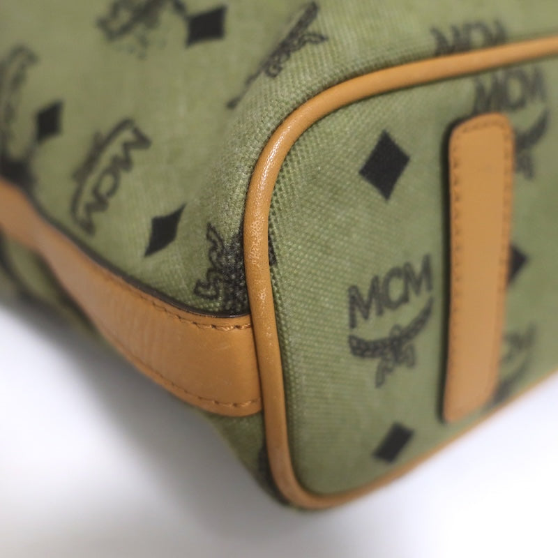 MCM x Patricia Field Liz Reversible Large Tote Olive/Brown Canvas Shoulder Bag