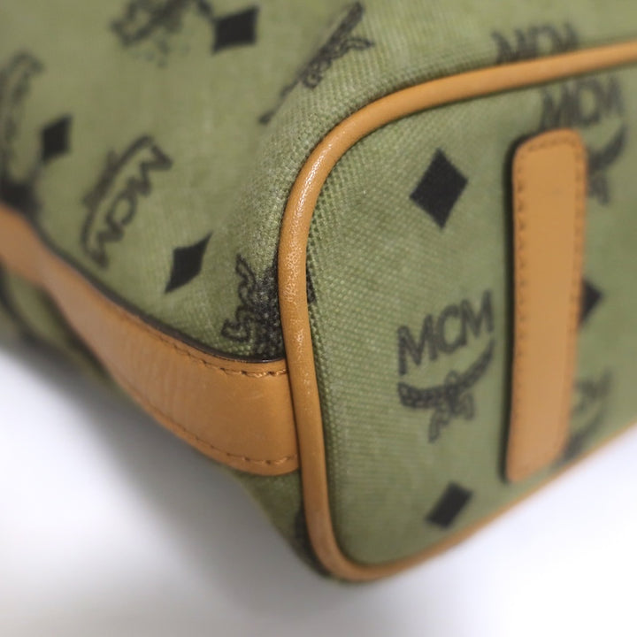 MCM x Patricia Field Liz Reversible Large Tote Olive/Brown Canvas Shoulder Bag