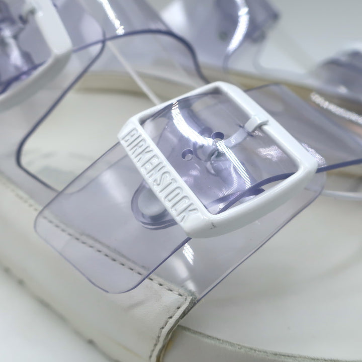 Manolo Blahnik x Birkenstock Arizona PVC Slide Sandals Clear/White Size 41