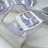 Manolo Blahnik x Birkenstock Arizona PVC Slide Sandals Clear/White Size 41