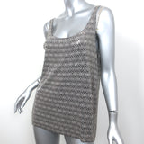 Tory Burch Sequin Tank Top Gray Printed Cotton Size Large