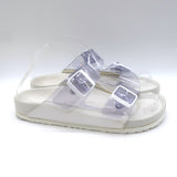 Manolo Blahnik x Birkenstock Arizona PVC Slide Sandals Clear/White Size 41