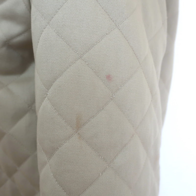 Nili Lotan Adaline Quilted Barn Jacket Beige Cotton &amp; Brown Corduroy Size Small