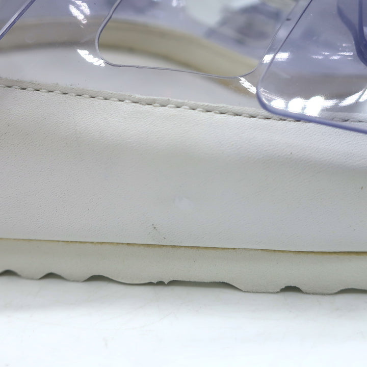 Manolo Blahnik x Birkenstock Arizona PVC Slide Sandals Clear/White Size 41