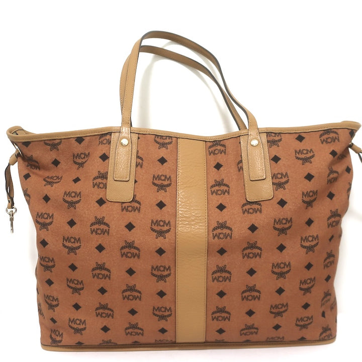 MCM x Patricia Field Liz Reversible Large Tote Olive/Brown Canvas Shoulder Bag